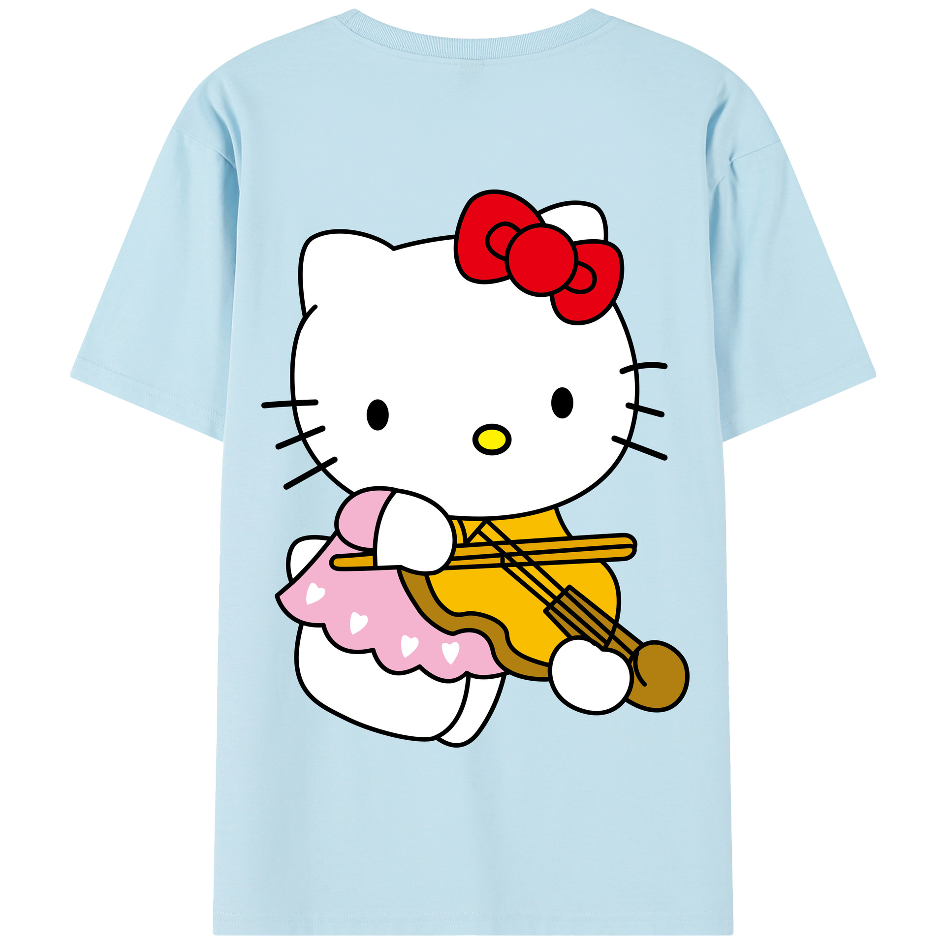 （画像用） Hello Kitty ハローキティ 綿100％半袖Tシャツ（背面プリント）